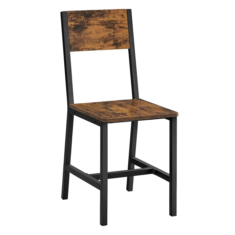 Dining Chair Set of 2, Steel Frame, Industrial Dining Room