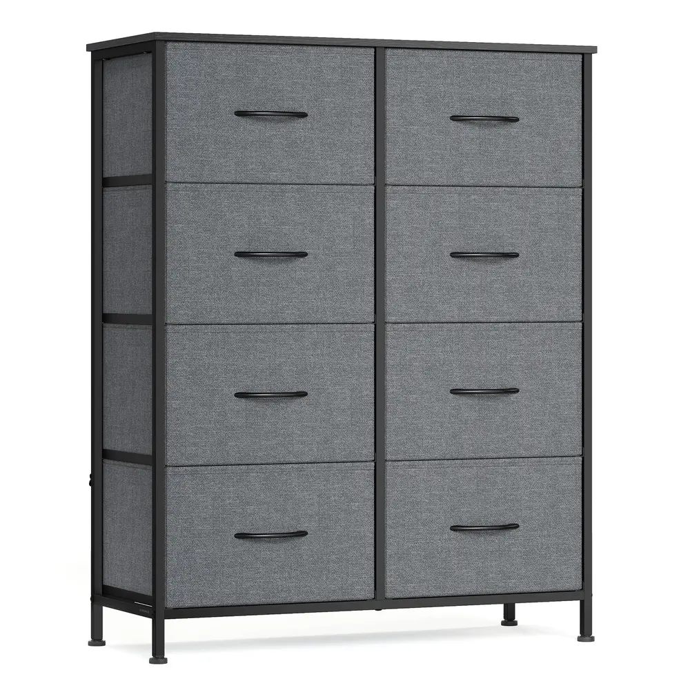 BELLAH Collection Chest of Drawers Storage Unit 8 Drawers Slate Grey