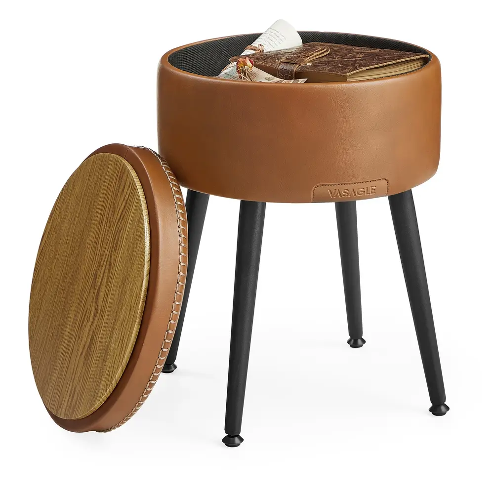 EKHO Collection-Storage Ottoman Bench Max. Load 150 kg Caramel Brown