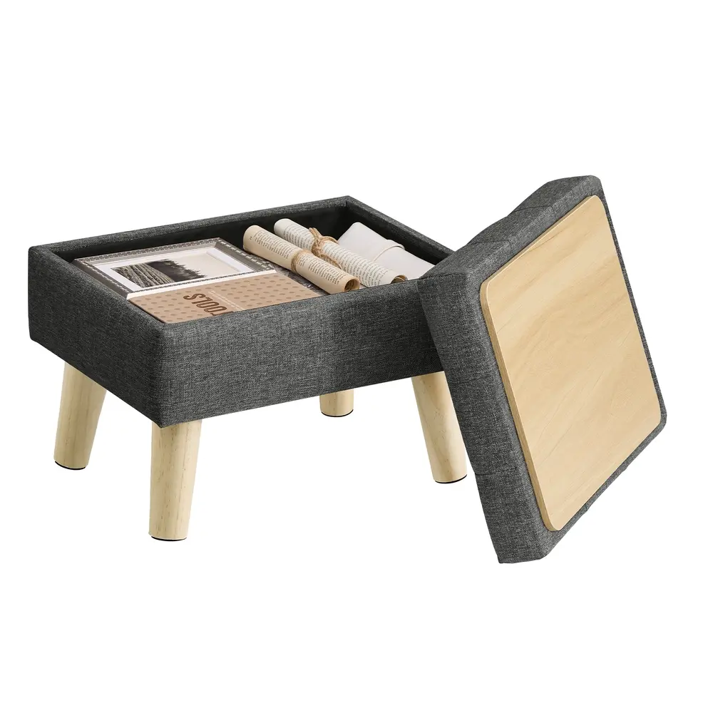 Storage Ottoman Foot Stool 30 x 40 x 29 cm Slate Grey
