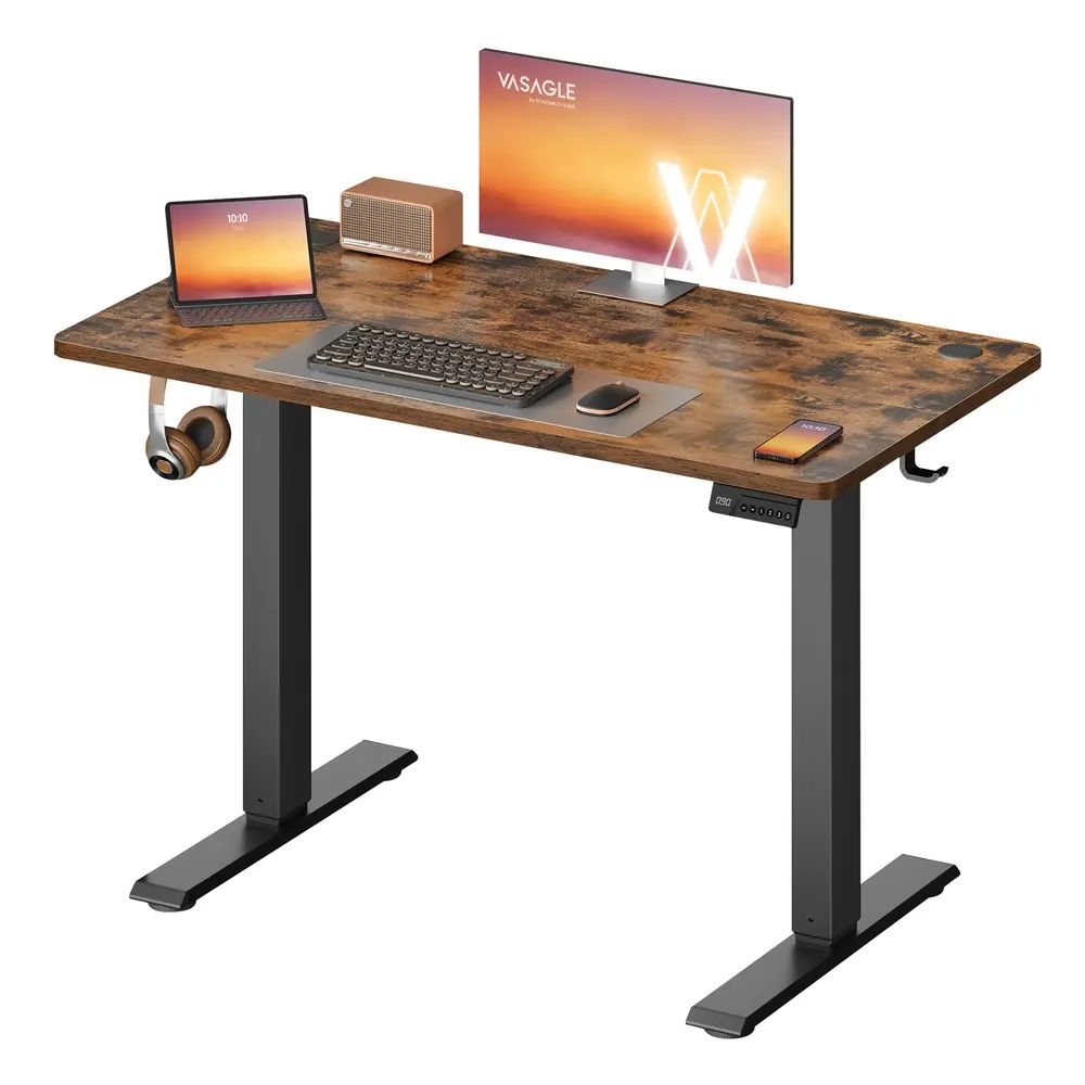 100 x 60 cm Height Adjustable Electric Standing Desk Rustic Brown