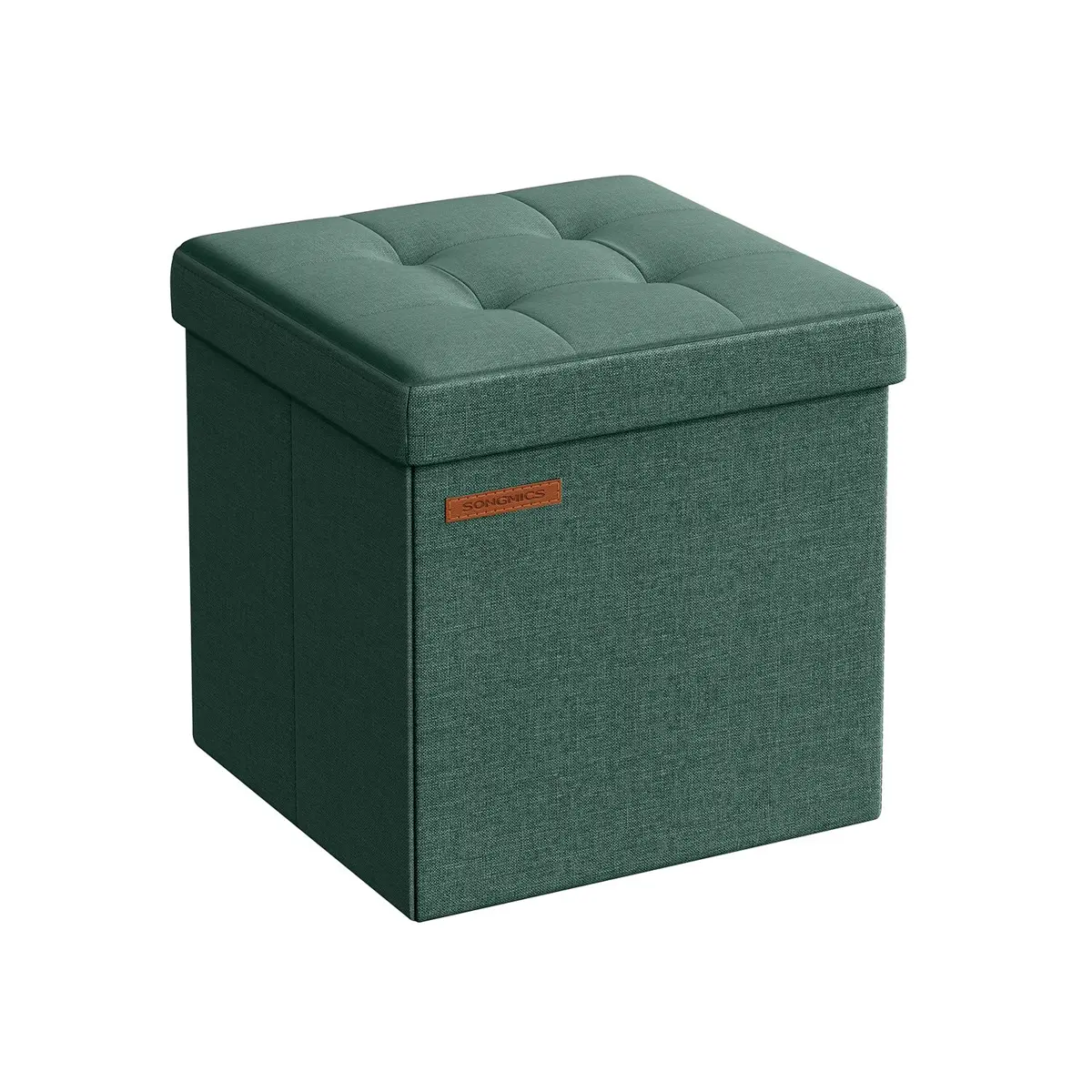 30 x 30 cm Small Foldable Storage Ottoman Retro Green