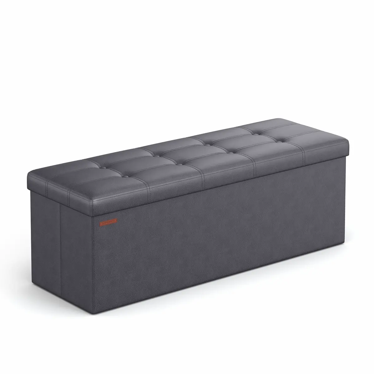 110 cm Ottoman Storage Box Dark Grey