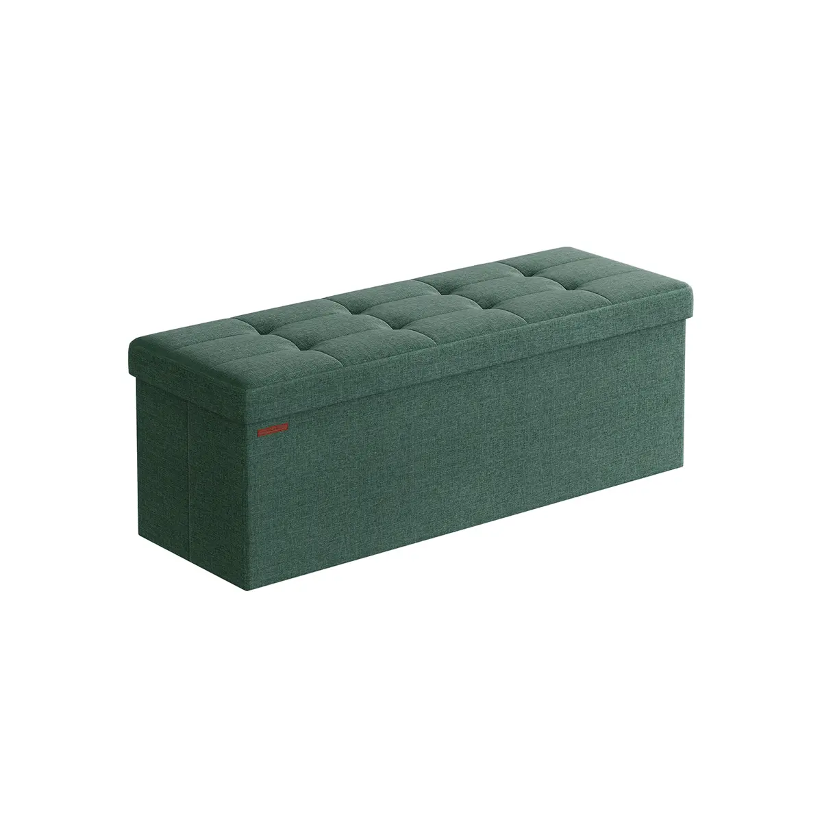 38 x 110 x 38 cm Foldable Small Storage Ottoman Retro Green