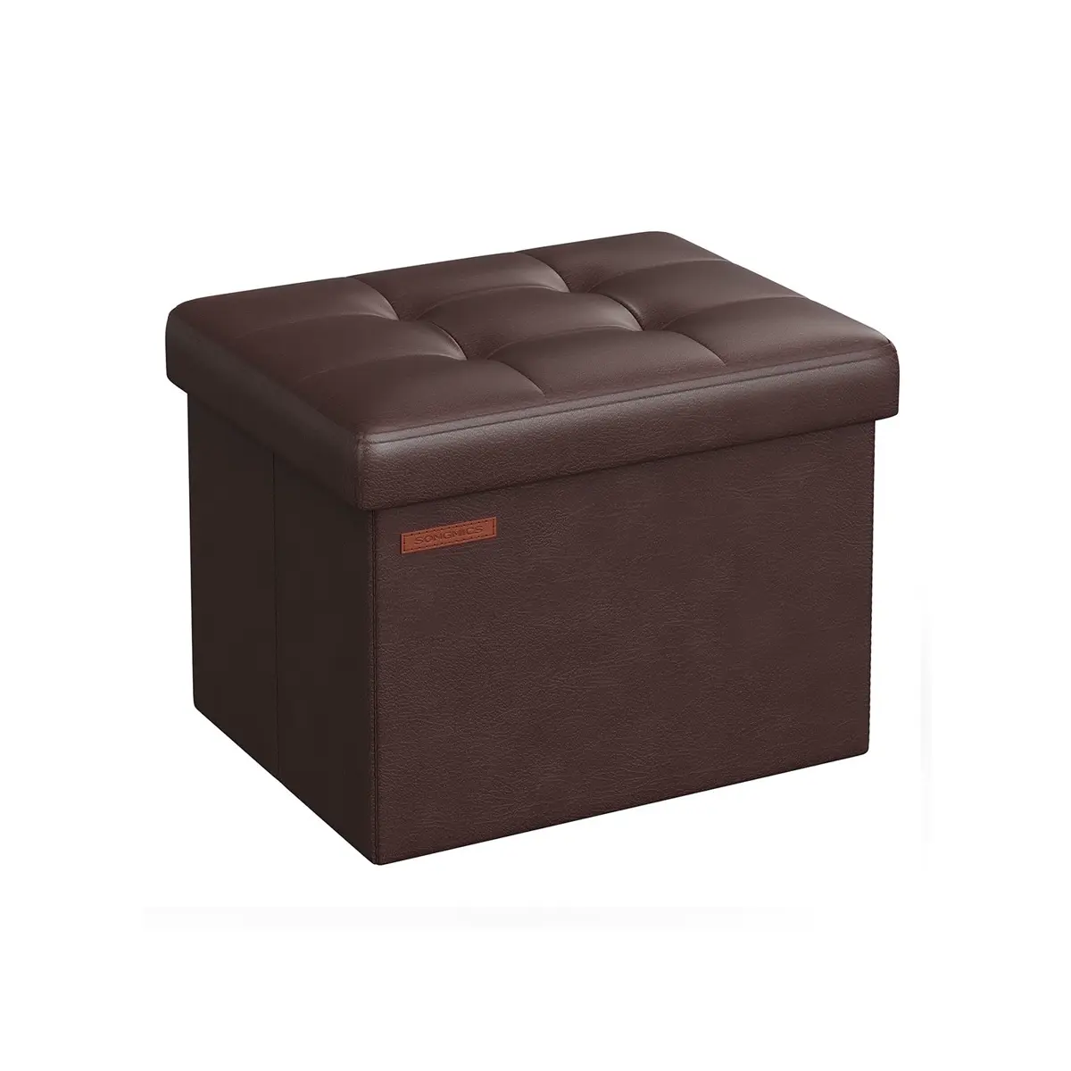 Foldable Small Ottoman Foot Rest Chestnut Brown