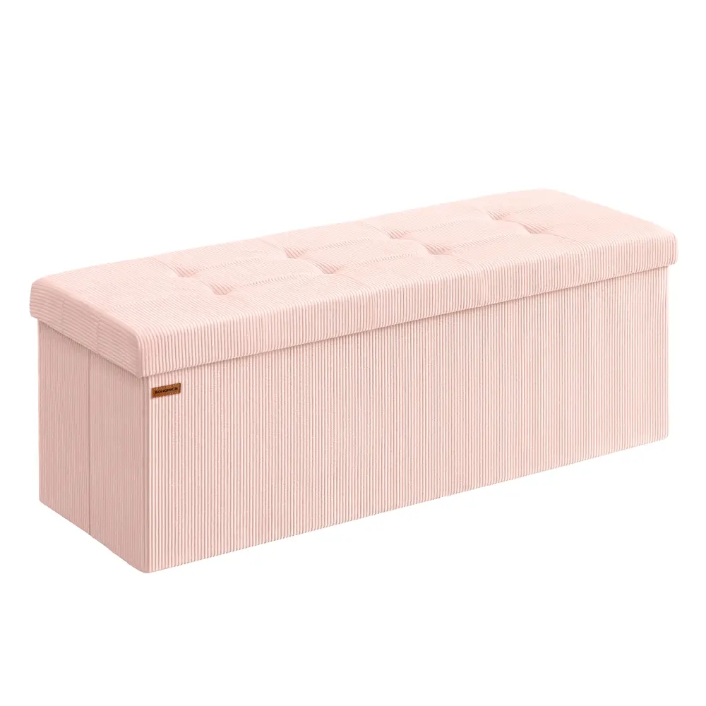 Foldable storage ottoman bench with foot rest