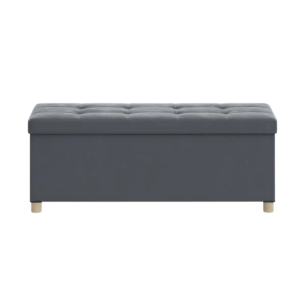 Foldable Storage Ottoman, 112 L Velvet Footrest Bench with Lid, Storage Seat for Living Room