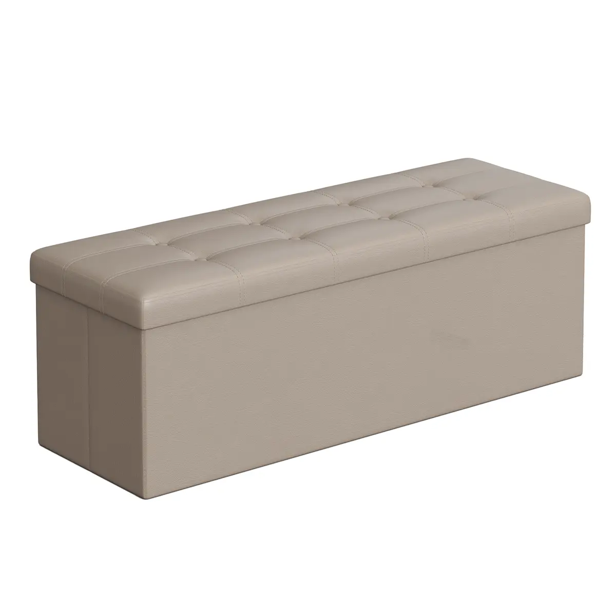 Folding Storage Bench Ottoman, 110 cm End of Bed Chest with Internal Storage, Ideal for Bedroom