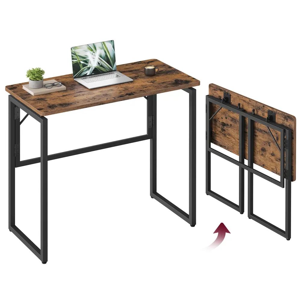 One-Piece Desktop Top 80 x 40 cm with Rounded Edges Rustic Brown