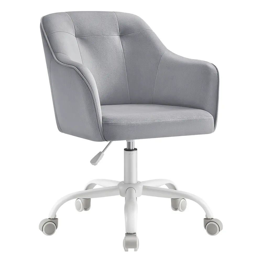 Velvet Swivel Office Chair for Study Dove Grey
