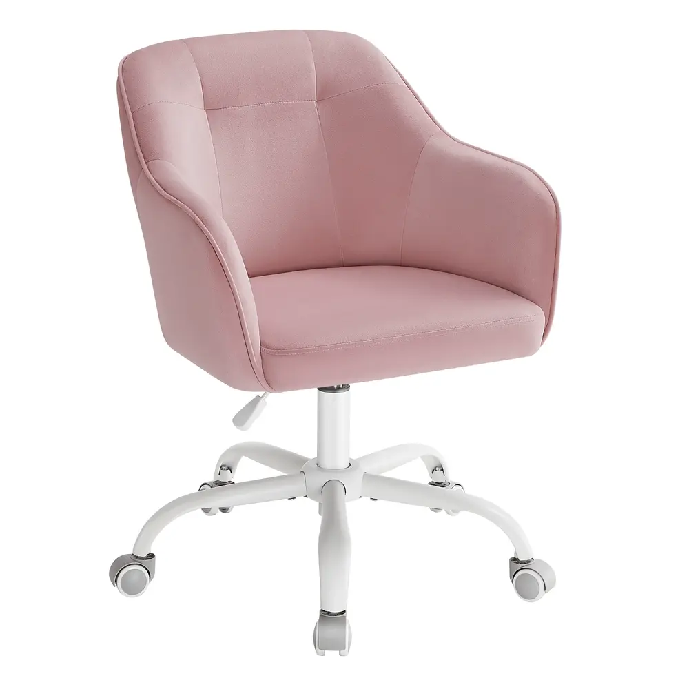 Velvet Swivel Office Chair for Study Jelly Pink