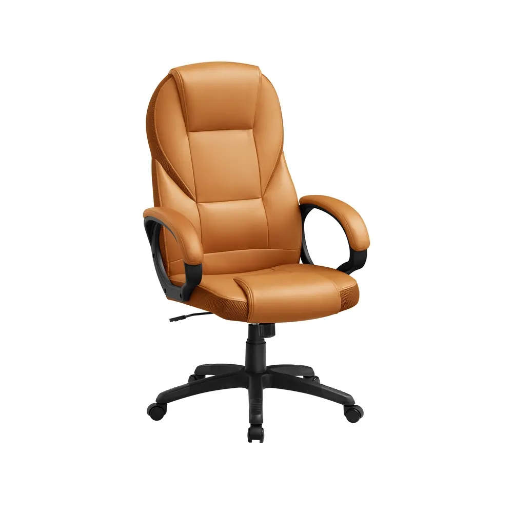 Office Chair with High Backresk and Adjustable Height Caramel Brown