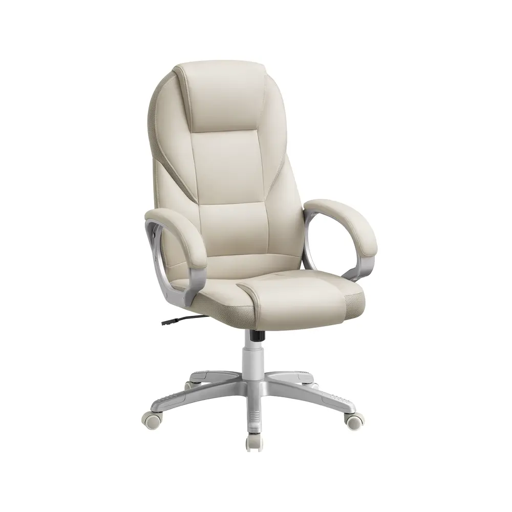 Ergonomic Swivel Chair with Adjustable Height Cream White