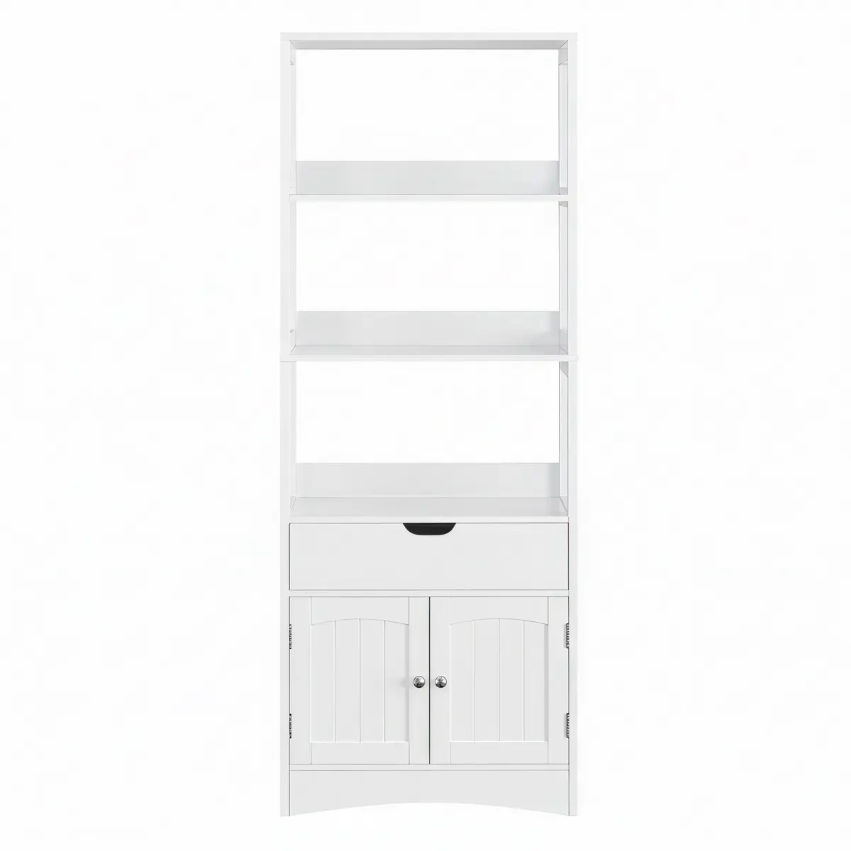 Tall Freestanding Bookshelf, Storage Cabinet with 3 Shelves, 1 Drawer
