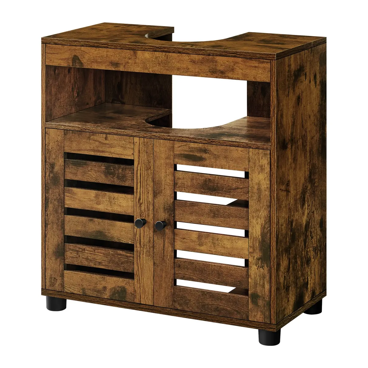 Bathroom Cabinet with Adjustable Shelf, Storage Unit with 2 Louvred Doors, for Pedestal Sinks