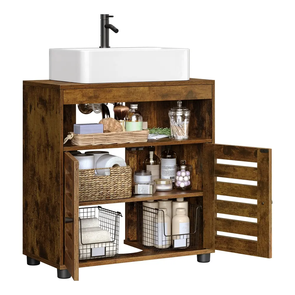 Under Sink Bathroom Cabinet 30 x 60 x 64 cm Rustic Brown
