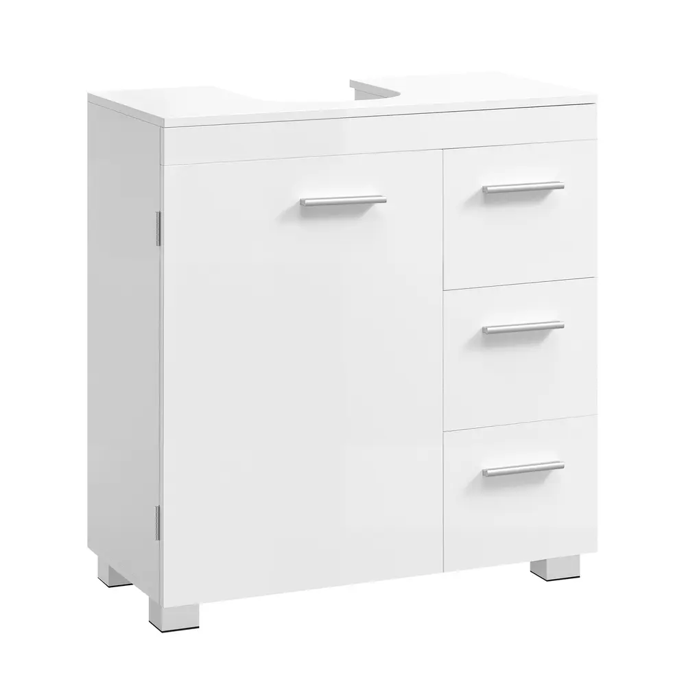 Under Sink Bathroom Cabinet 3 Drawers 2 Compartments 30 x 60 x 64 cm Cloud White