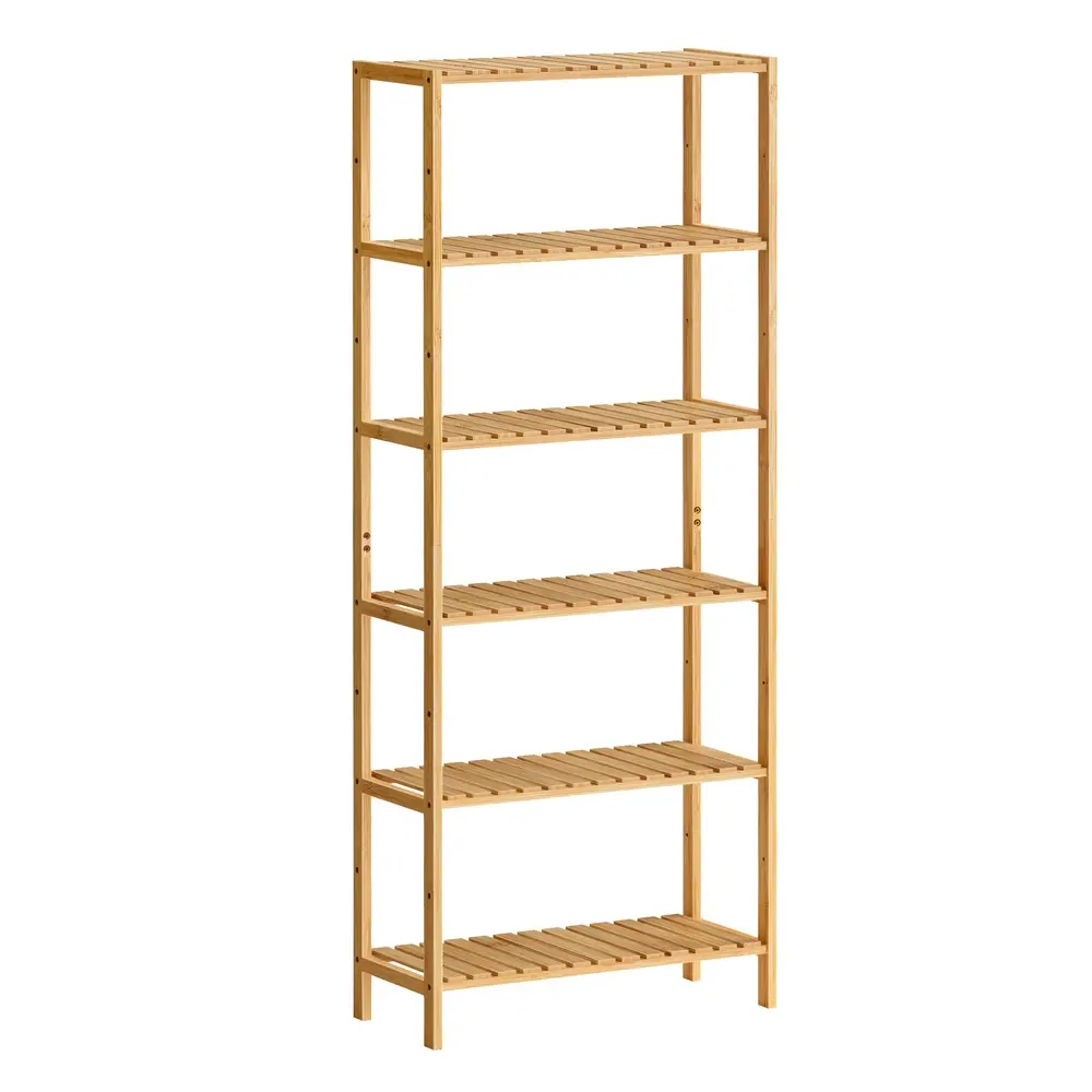 Bamboo storage shelf with six tiers