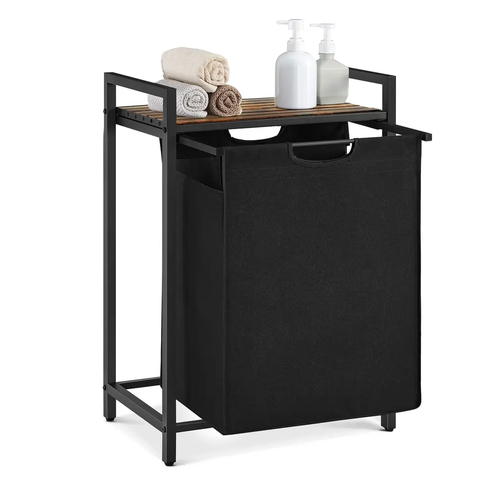 65L Laundry Basket Rustic Brown and Black