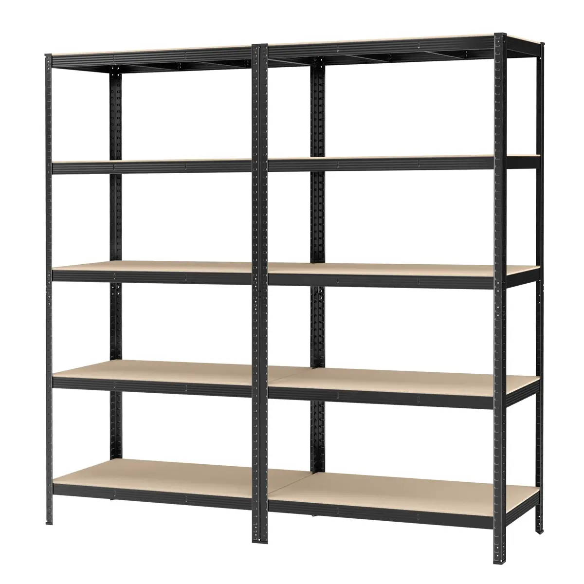 5-Tier Shelving Unit Set of 2, Garage Storage, 60 x 120 x 200 cm