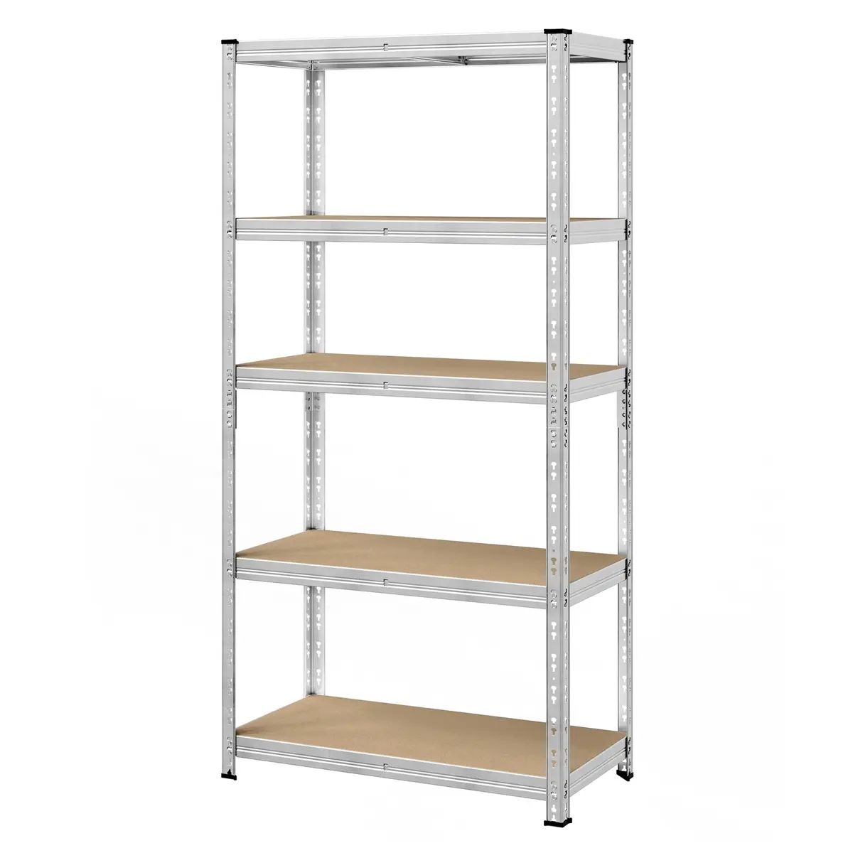 Heavy-Duty Adjustable Shelving Unit with Easy Assembly for Cellar or Storage, Silver