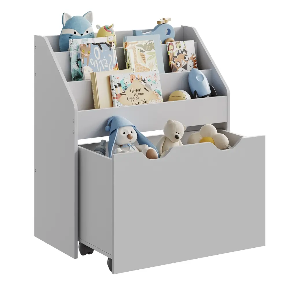Multipurpose Kids Bookshelf and Toy Organiser Dove Grey