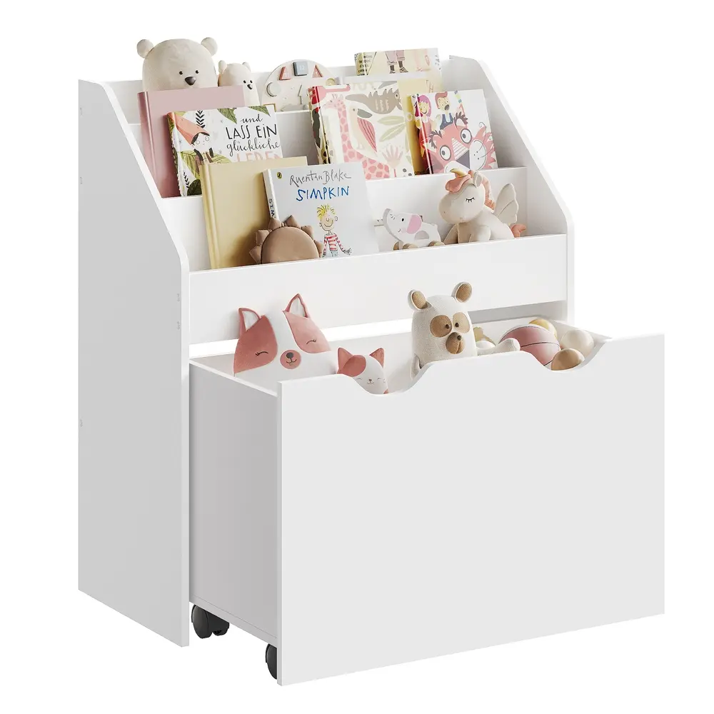 Multipurpose Kids Bookshelf and Toy Organiser Cloud White