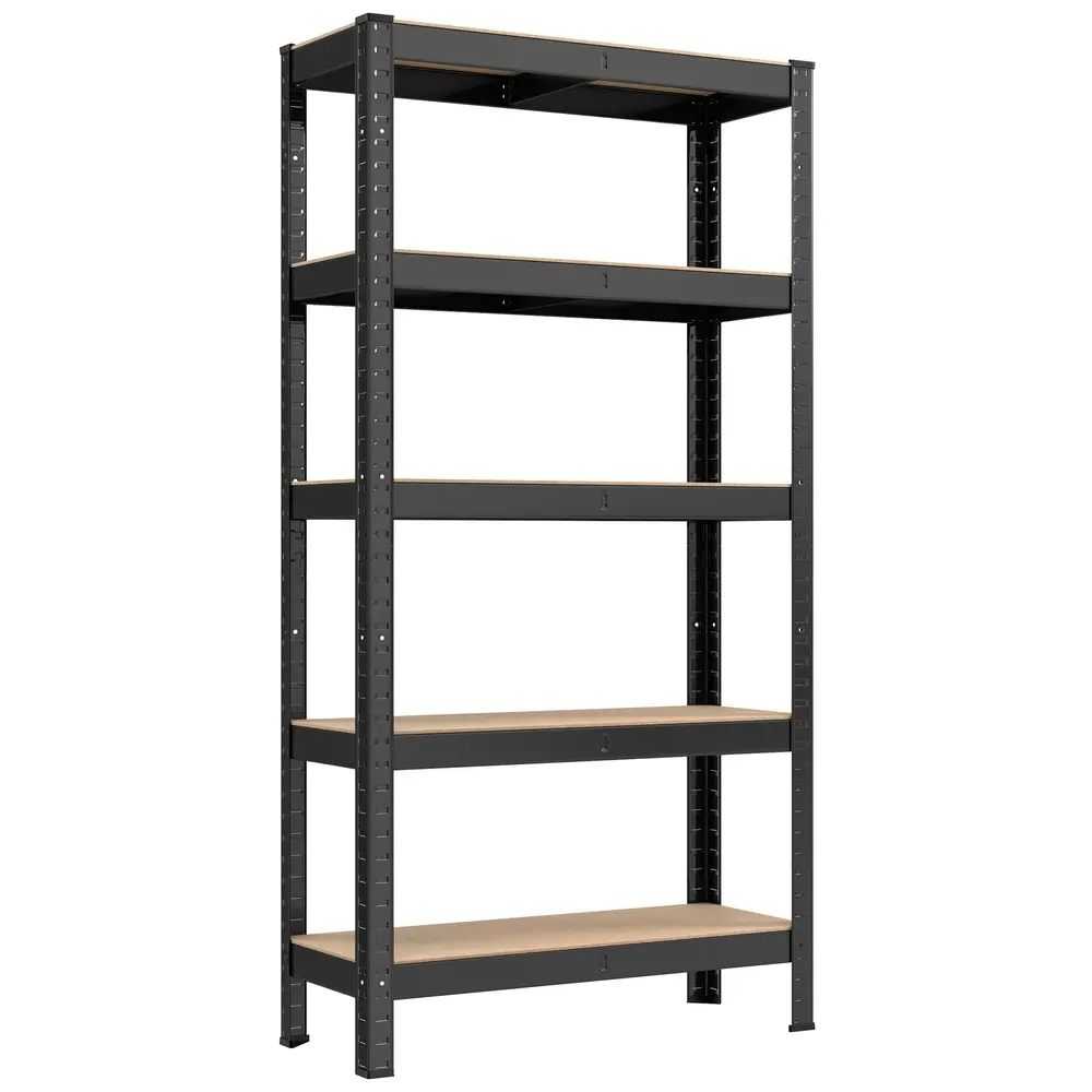 5-Tier Shelving Unit with 650 kg Capacity Black