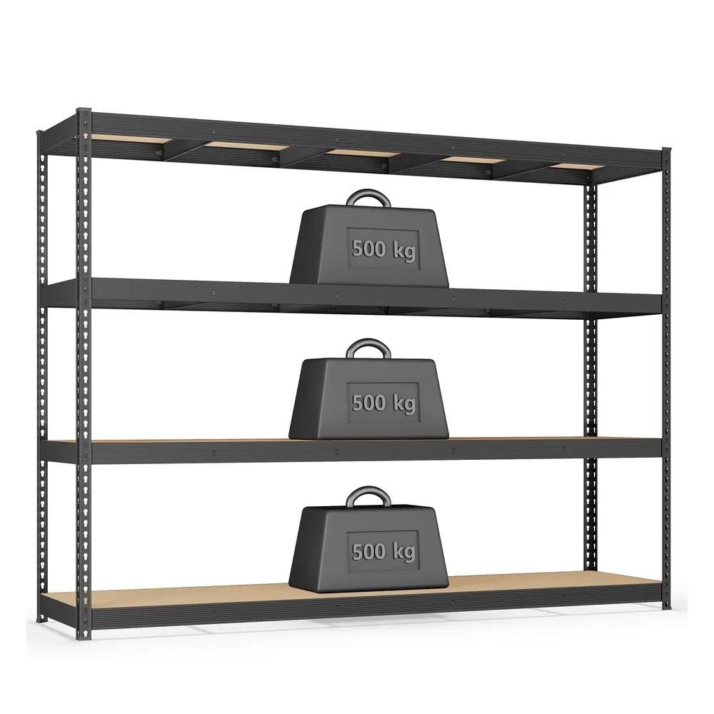 Heavy Duty Shelving Unit Garage Shelves 4-Tier 60 x 240 x 183 cm Ink Black