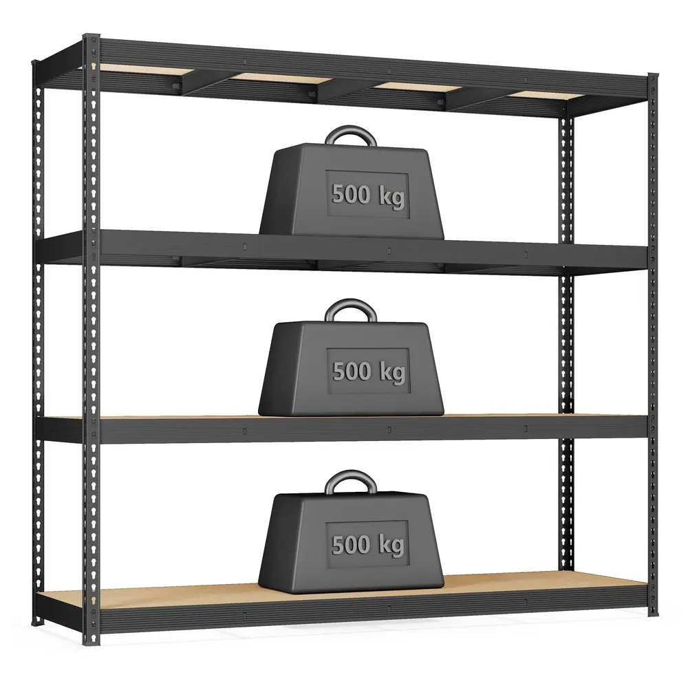 Heavy Duty Shelving Unit Garage Shelves 4-Tier 60 x 200 x 183 cm Ink Black