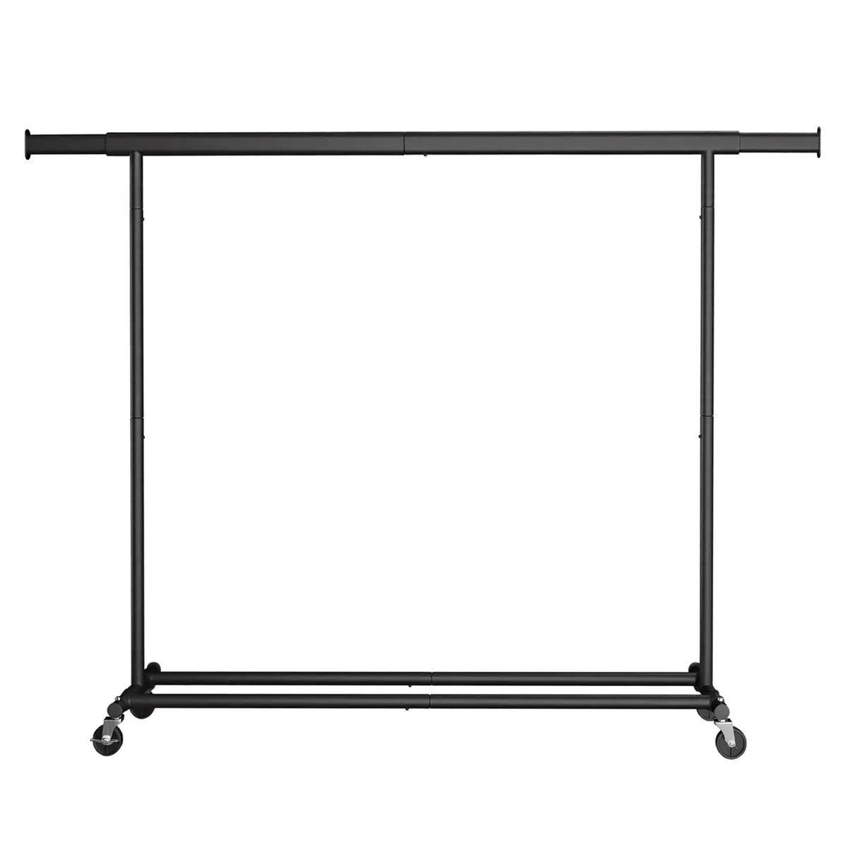Garment Rail with Wheels, Adjustable Clothes Rack for Bedroom
