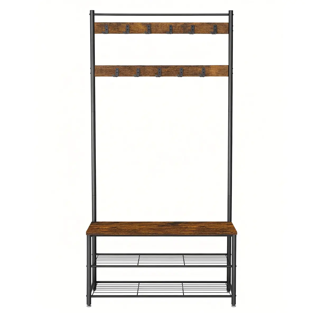 Coat Rack, Hall Tree with Shoe Storage Bench, 32 x 85 x 175 cm