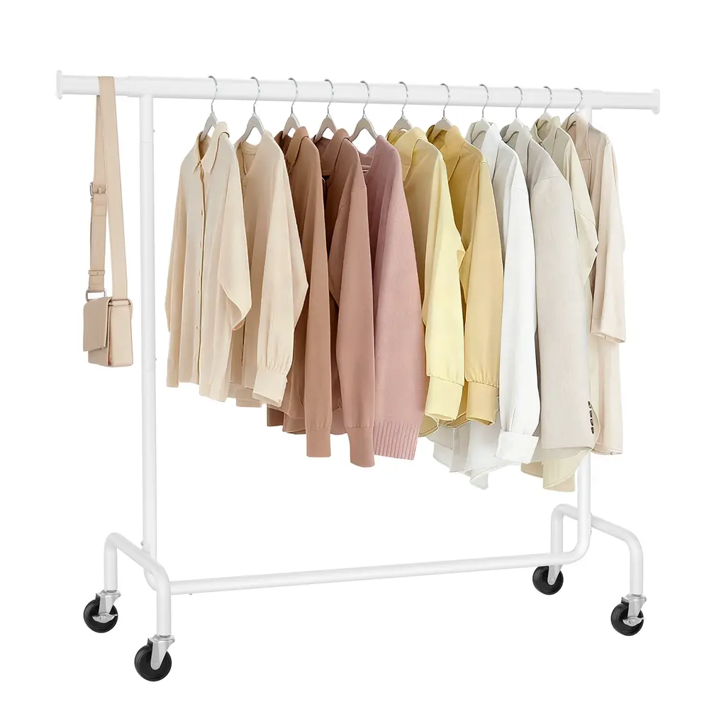Clothes Rack on Wheels Matte White