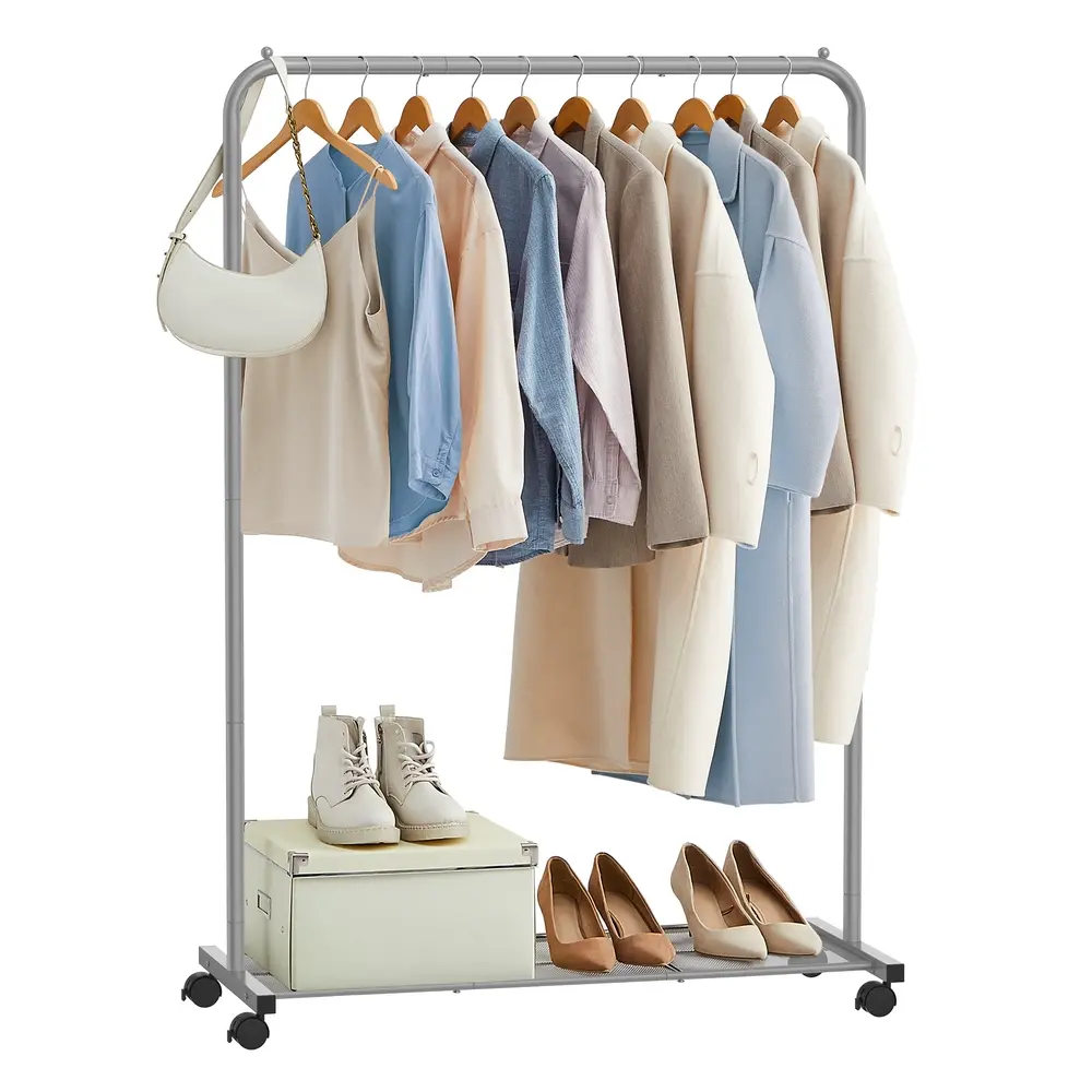 91 cm Long Clothes Rack on Wheels Dove Grey