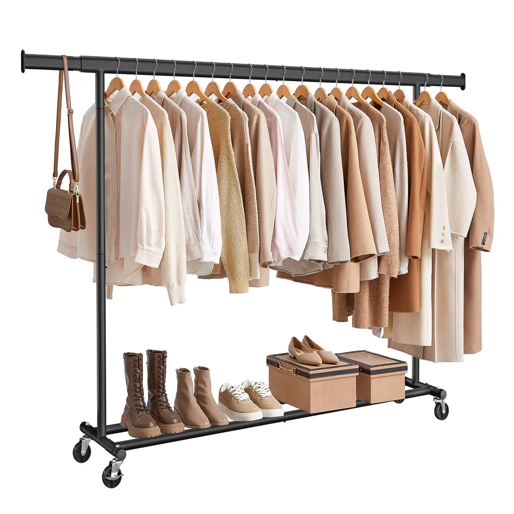 Portable Clothes Rack with Extendable Rail up to 150 kg