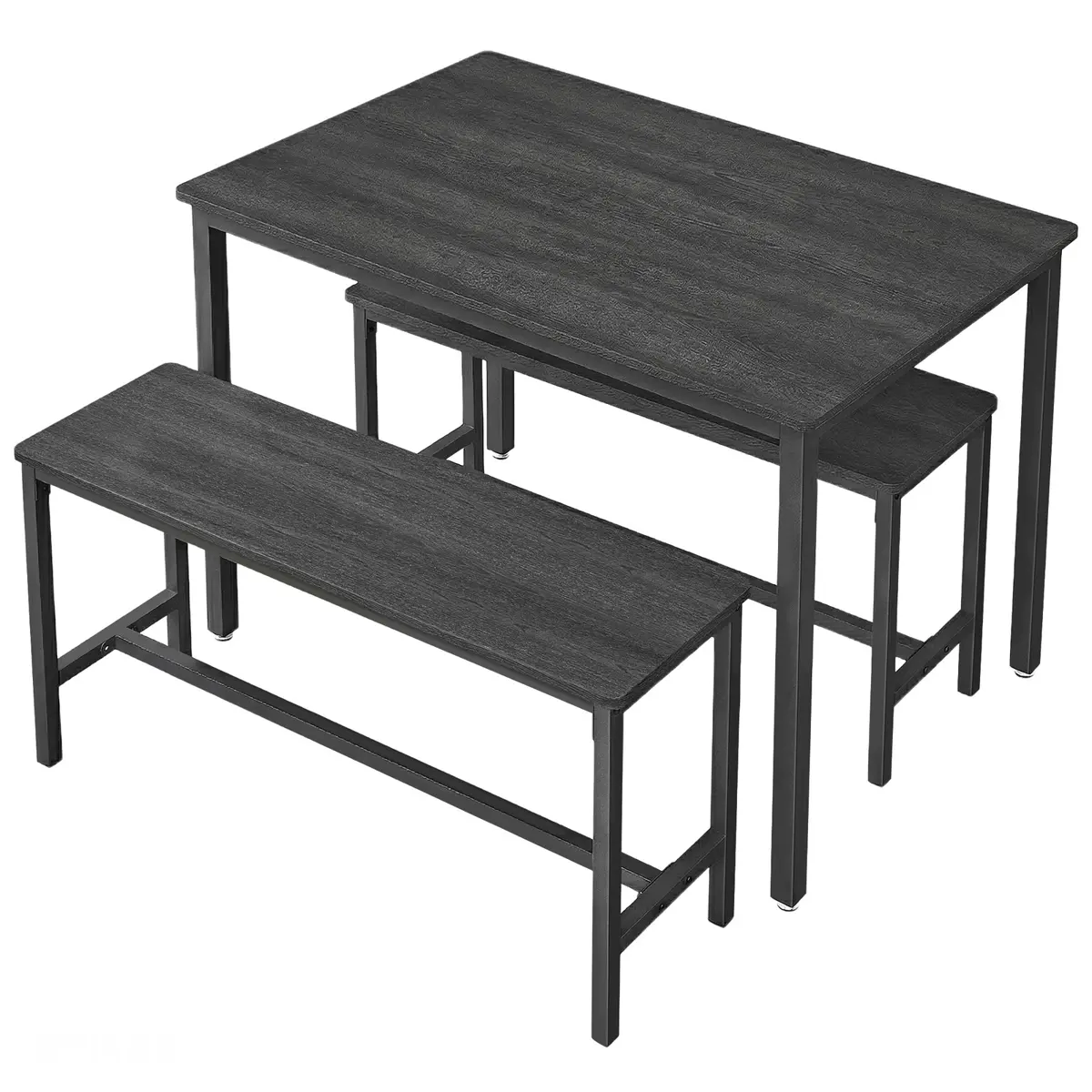Dining Table with 2 Benches, Set of 3, Kitchen Table
