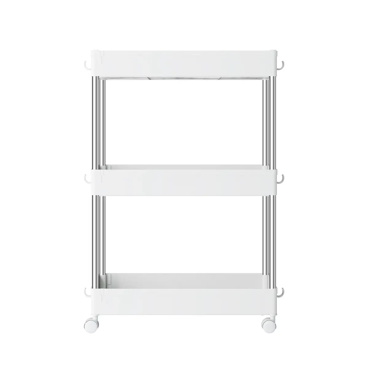 Utility Rolling Cart, 3-Tier Storage Trolley with Wheels