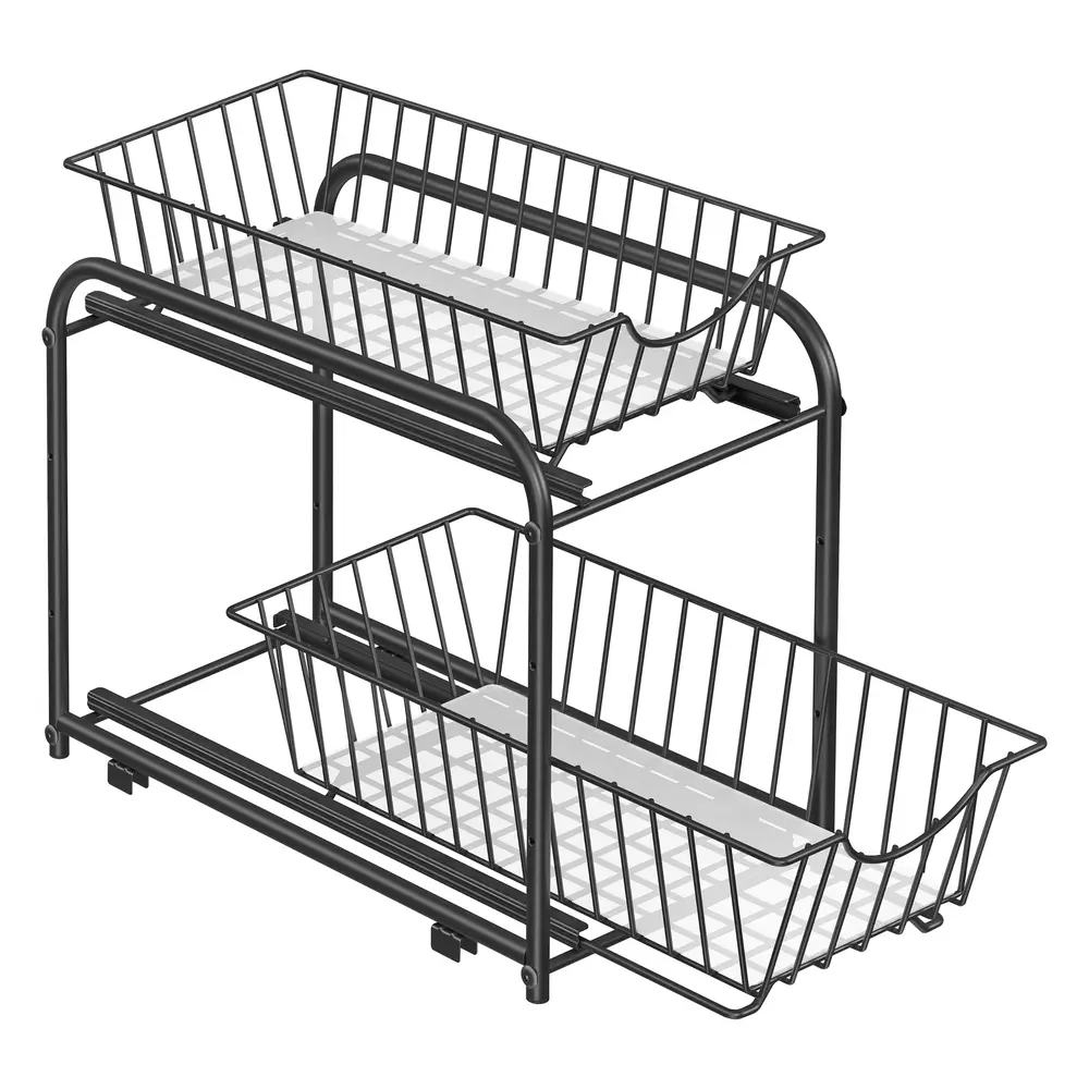 2-Tier Under Sink Storage Organiser with Sliding Basket Drawers