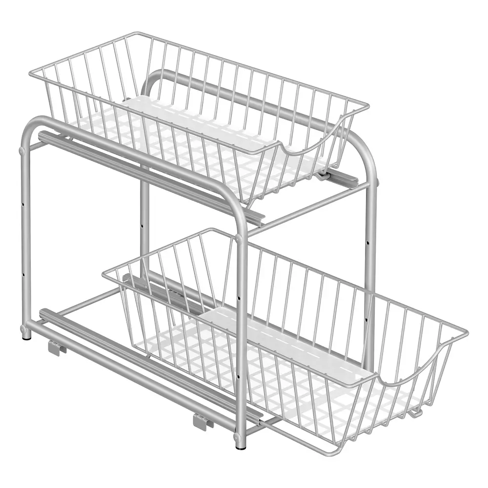 2-Tier Under Sink Storage Organiser with Sliding Basket Drawers