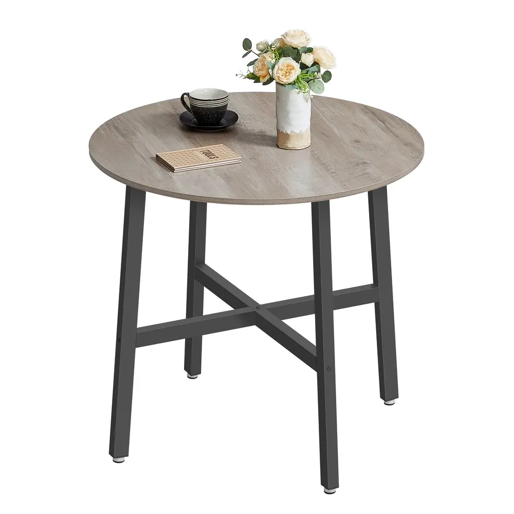 Round Kitchen Table Heather Greige and Ink Black