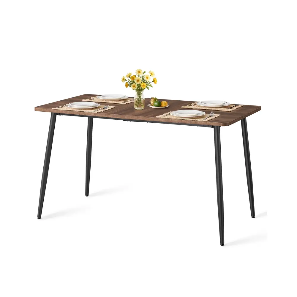 Dining Table Seats 4-6 People 75 x 140 x 75 cm Natural Walnut and Ink Black