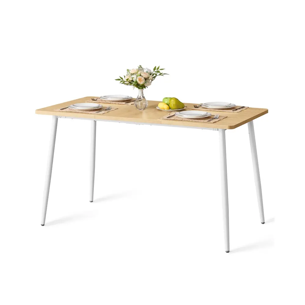 Dining Table Seats 4-6 People 75 x 140 x 75 cm Golden Oak and Cloud White