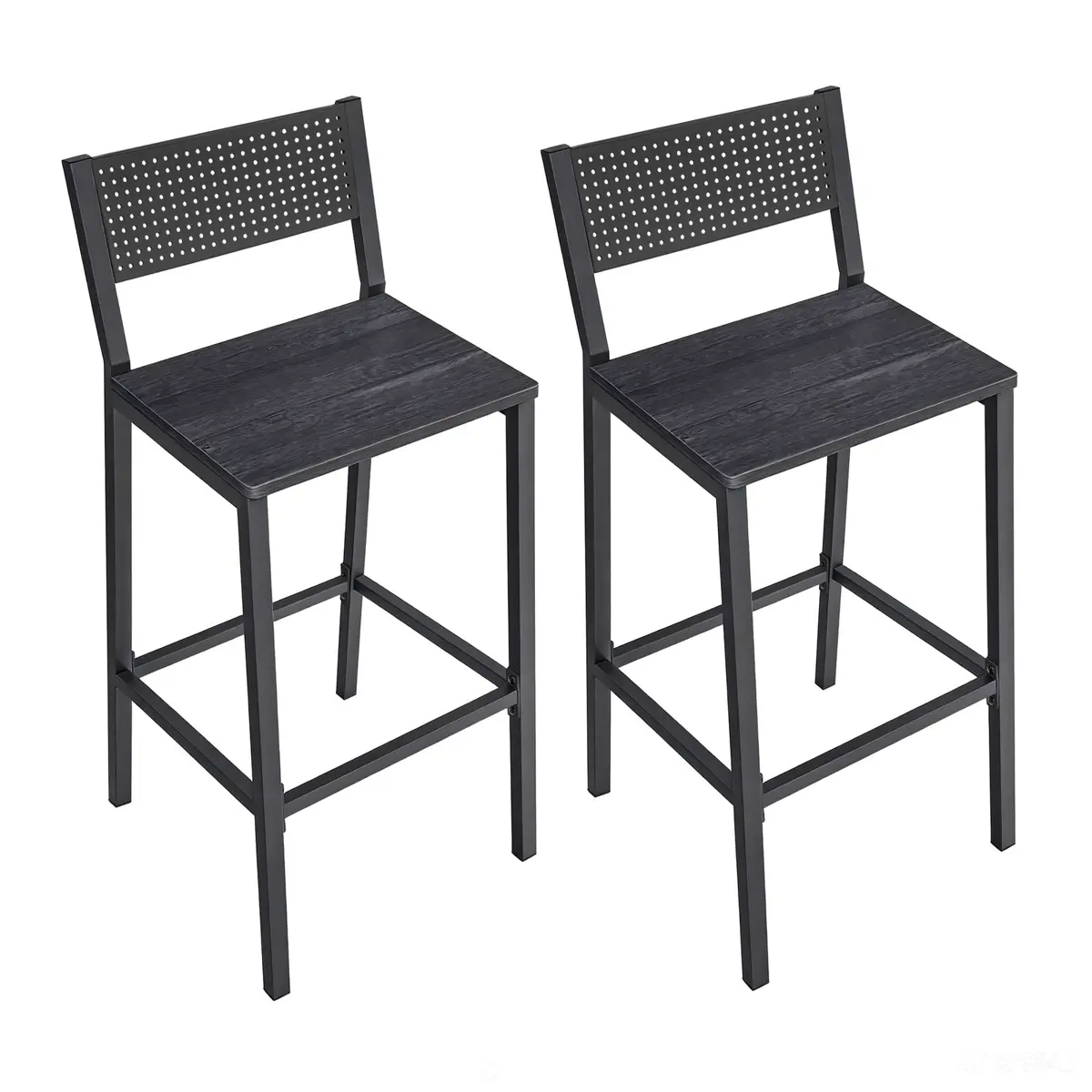 Bar Chairs Set of 2, Industrial Counter Stools