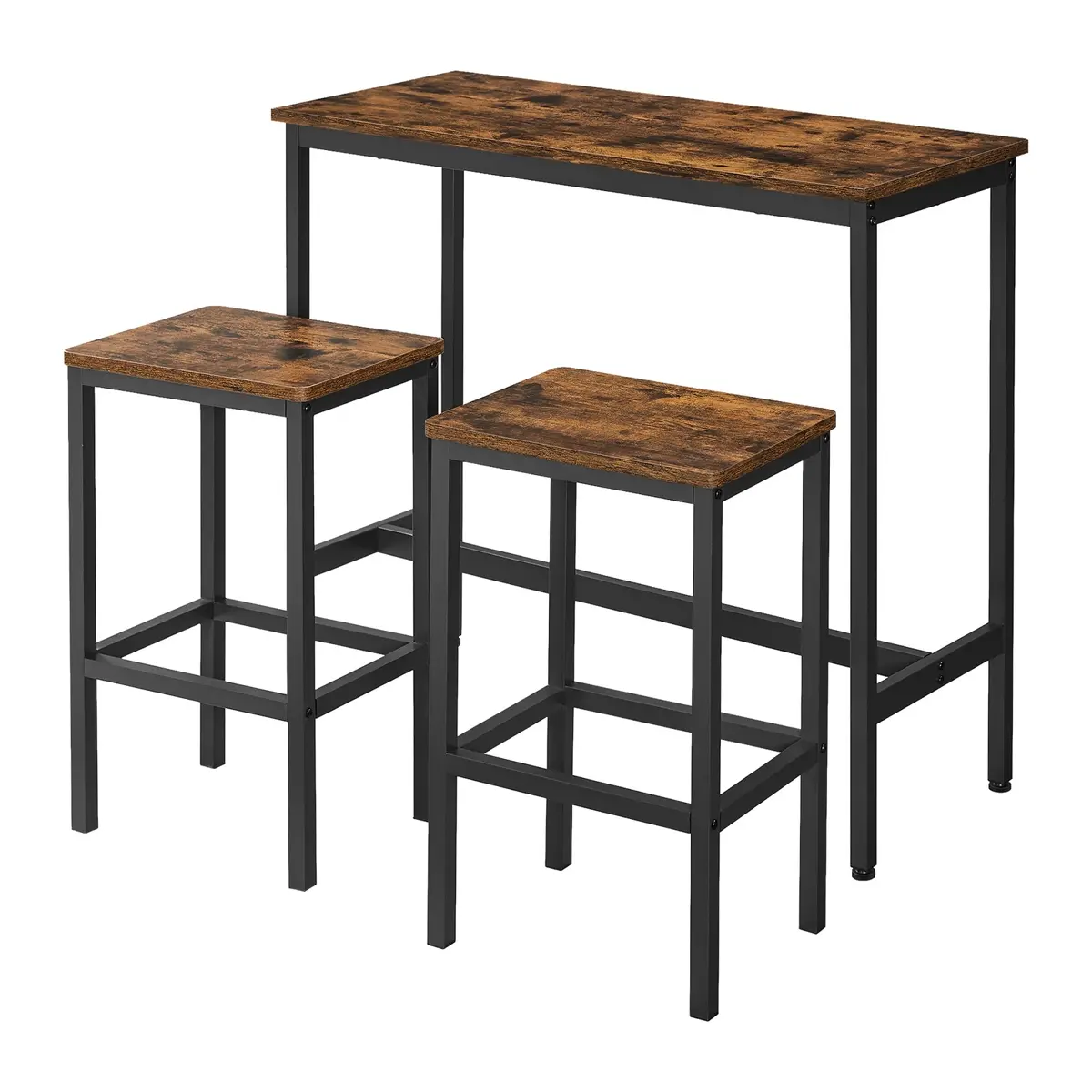 Bar Table and Chairs Set, Dining Table Set, Bar Kitchen Table with Stools Set of 2