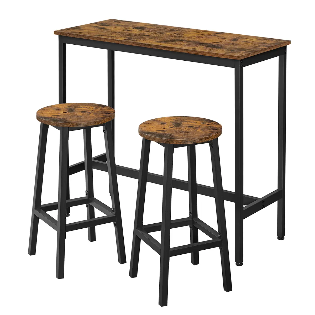 Bar Table with 2 Bar Stools, Bar Table Set, Kitchen Table with Bar Chairs