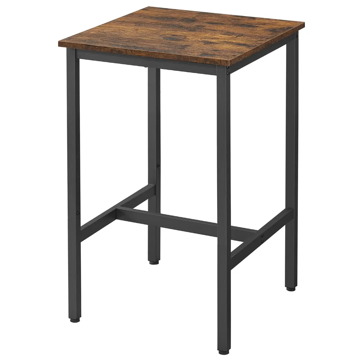 Bar Table, Tall Kitchen Table for Breakfast, Dining Room Table, Rustic Brown and Black