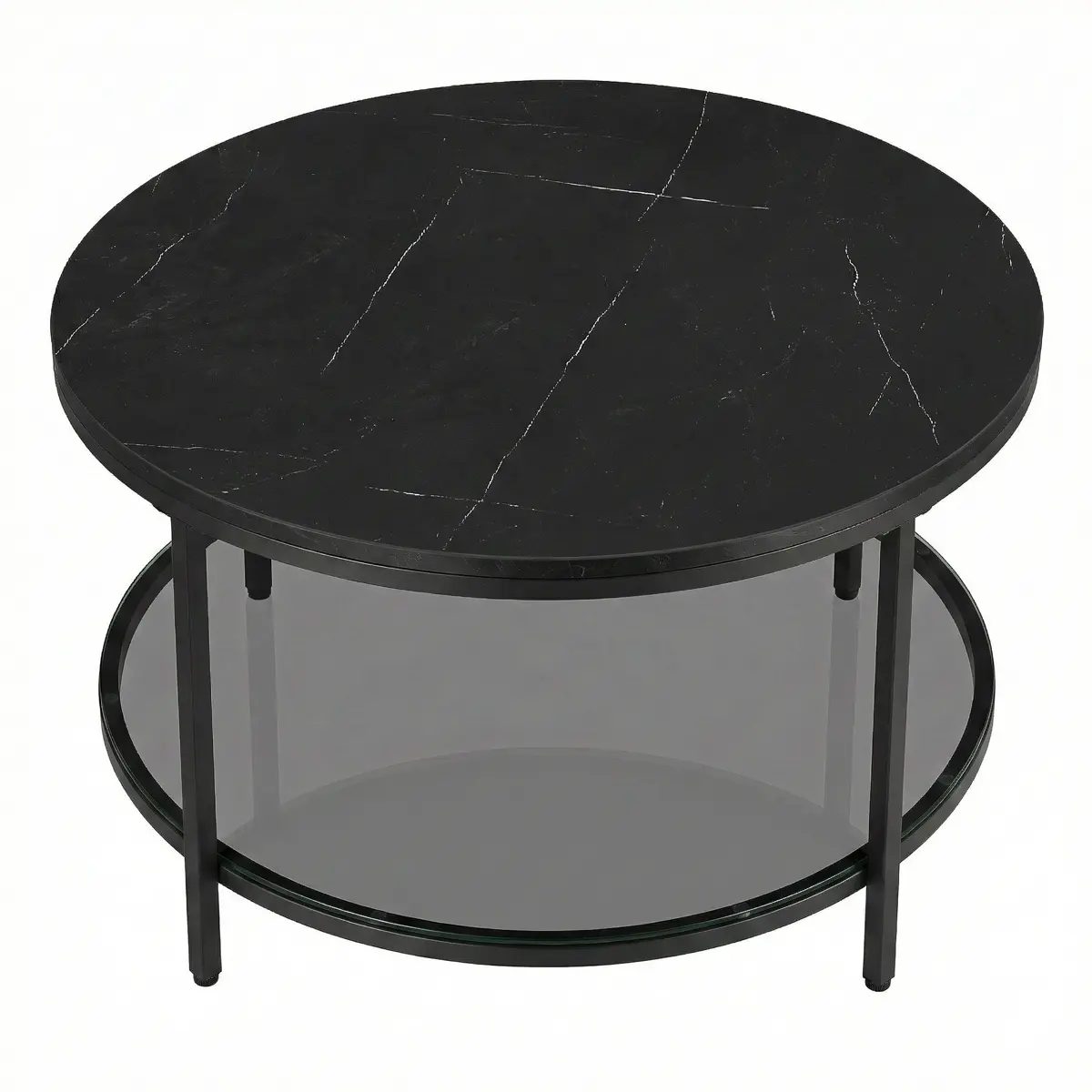 Modern Round Coffee Table, Easy Assembly, Cocktail Sofa Table