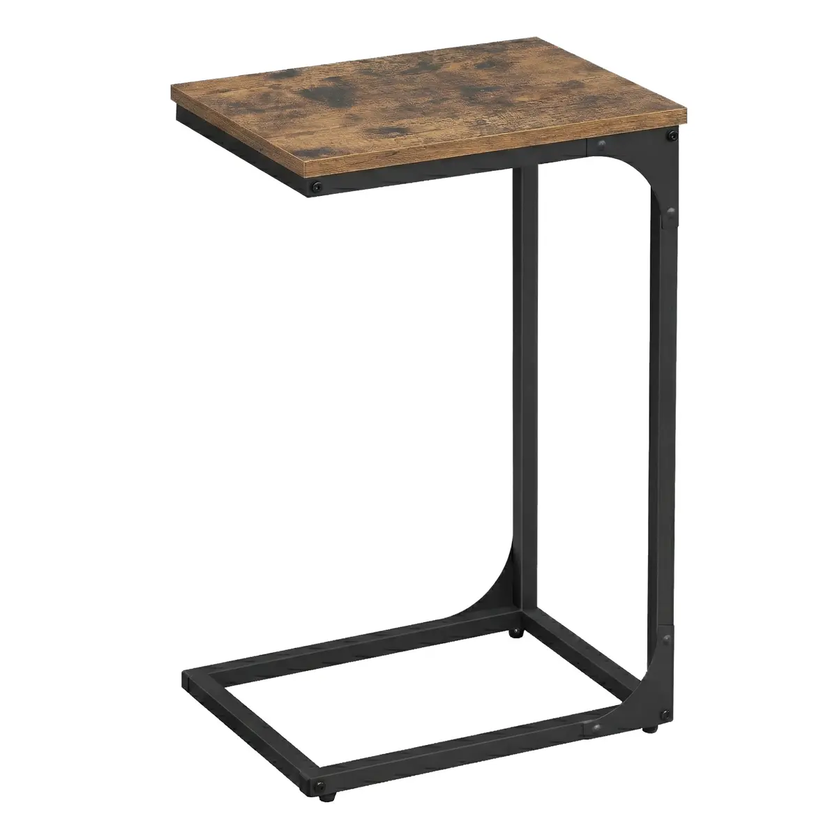 C-Shaped Sofa Table, End Table with Metal Frame, Side Table for Living Room