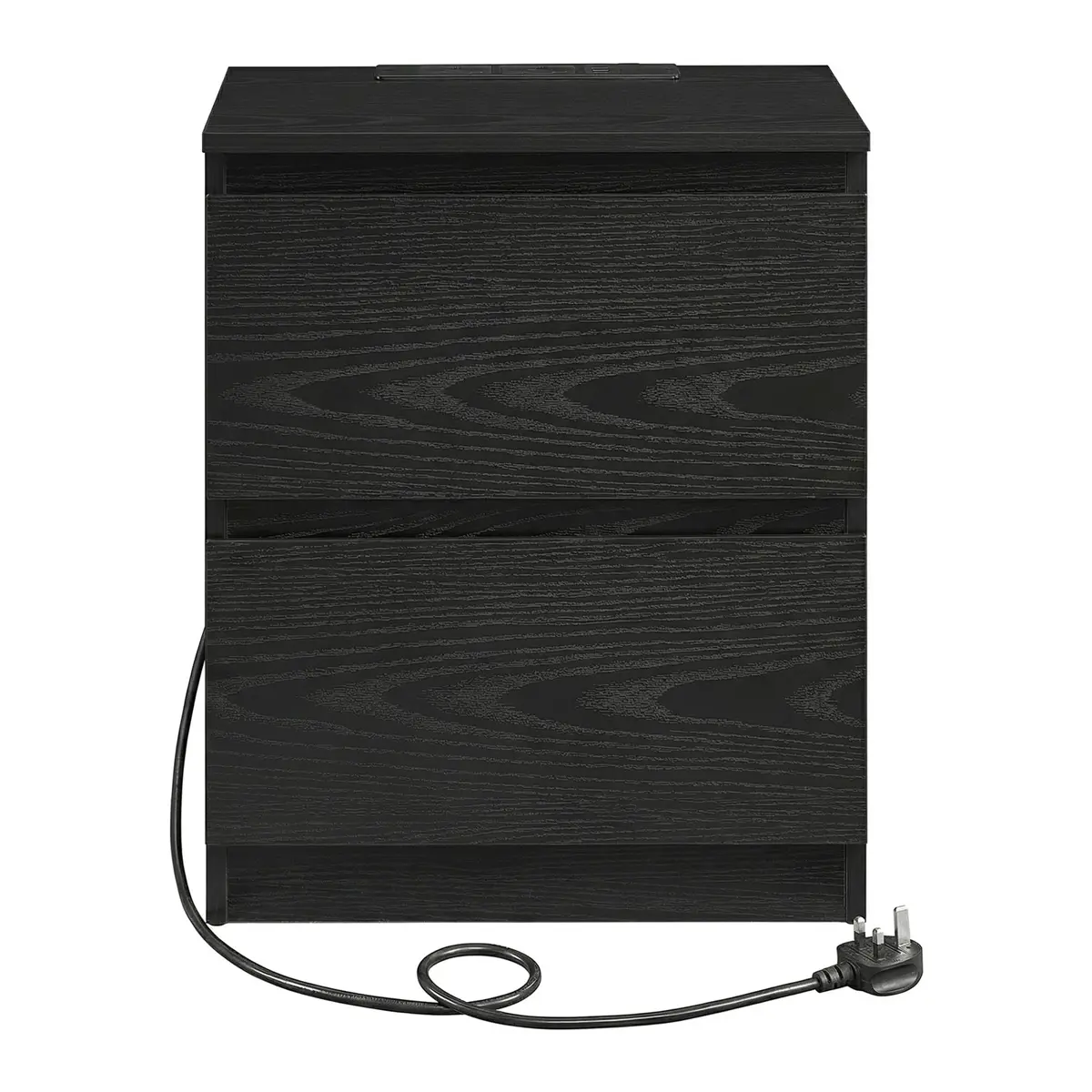Nightstand with Charging Station, Bedside Table with Drawers