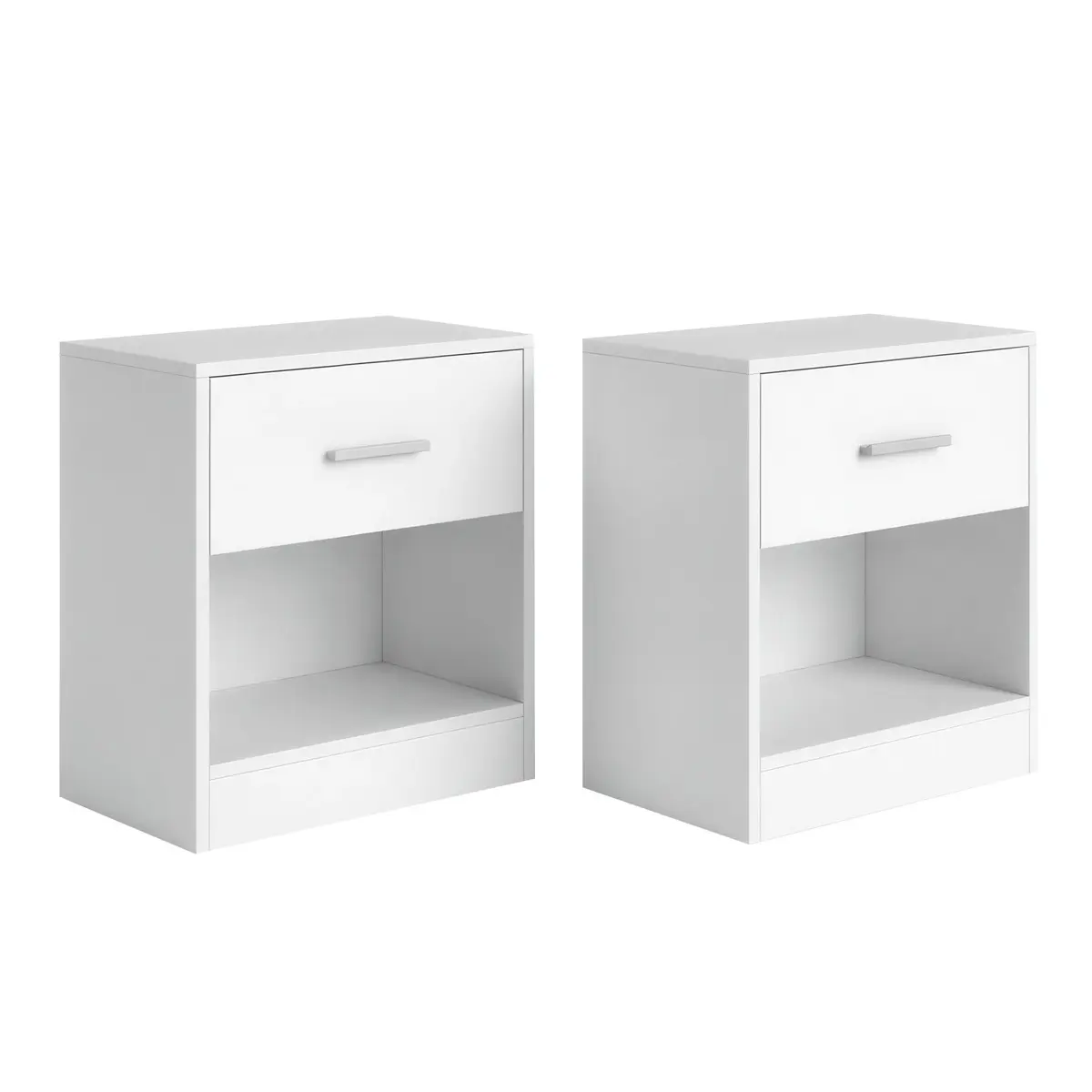Nightstands, Set of 2, Side Tables with Drawer and Shelf